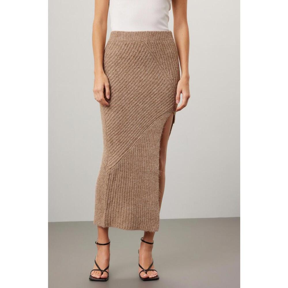 Nicholas Kyleigh Brown Knit Midi Skirt Size M